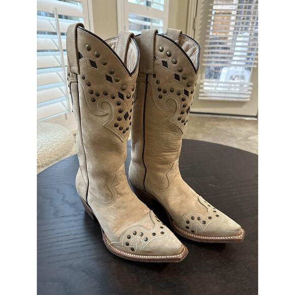 Steve Madden Genuine Leather Studded Western Cowboy Boots Women’s Size 6.5 - Picture 1 of 8